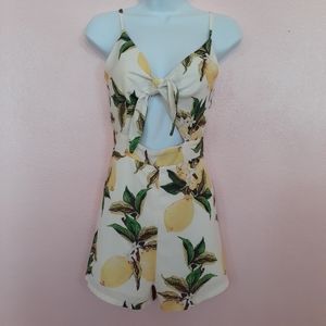 Lemon white, yellow and green romper